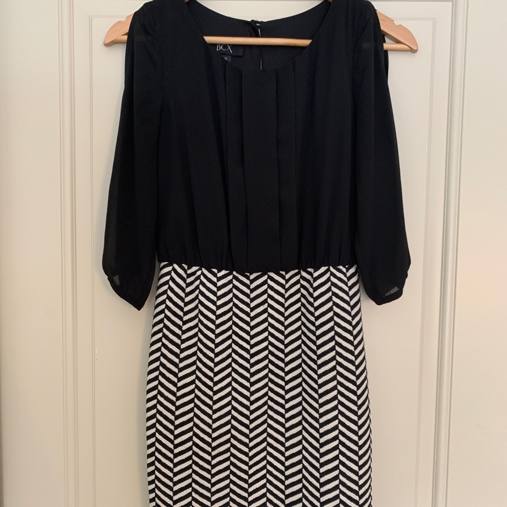 Black Patterned Mini Dress